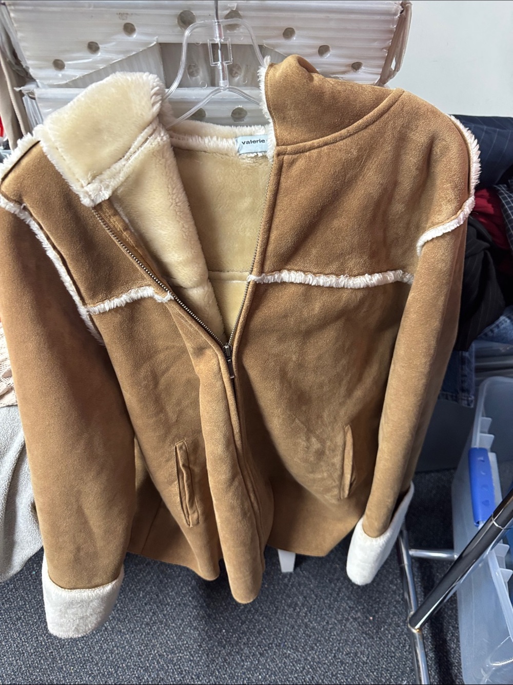 Vintage Valerie stevens faux suede jacket xl // 082757